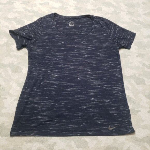 Nike Top Womens XL Blue Dri-Fit Short Sleeve Gym Running - Picture 1 of 10